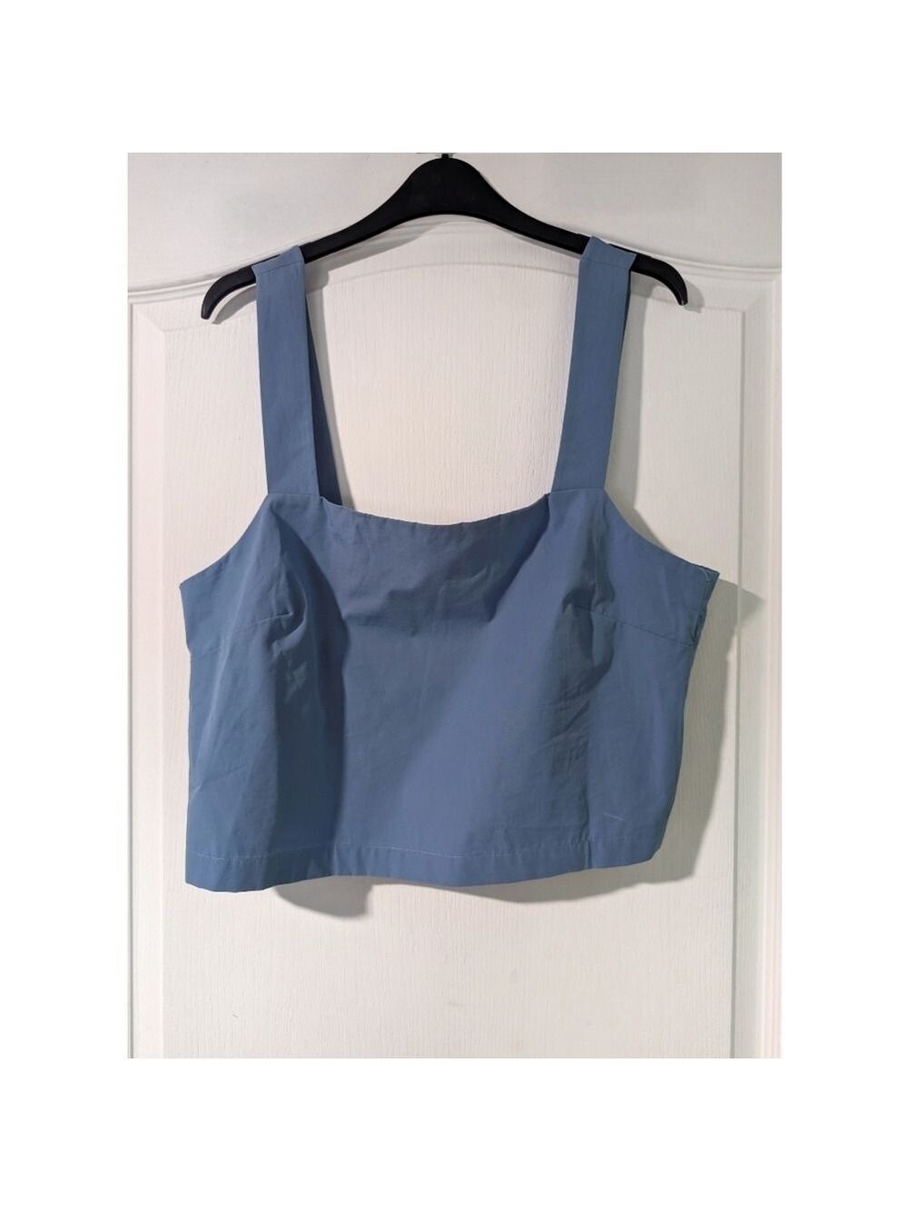 NEW Frank And Oak | The Poplin Shell Top In Blue Organic Cotton (Large)